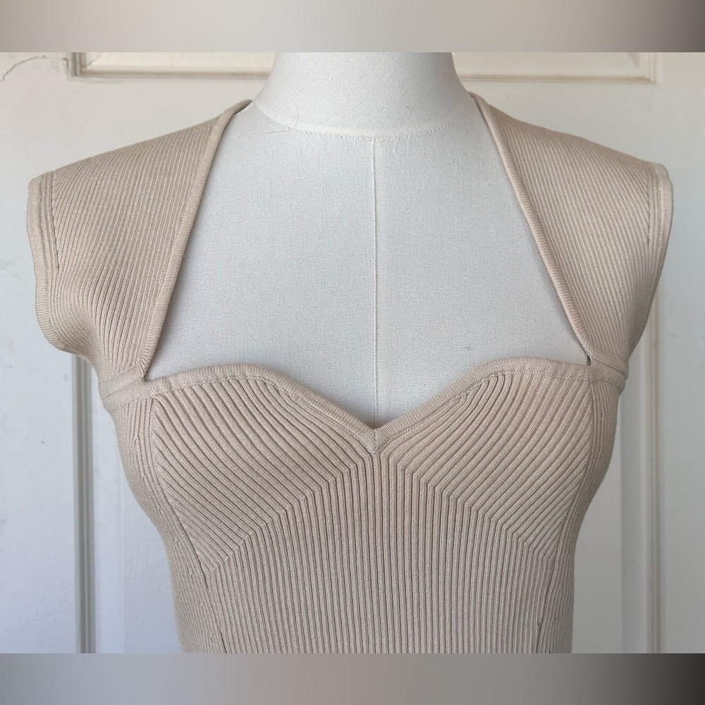 House of Harlow 1960 2Pc Sweater/Skirt Set Tan Size Large - Picture 3 of 12